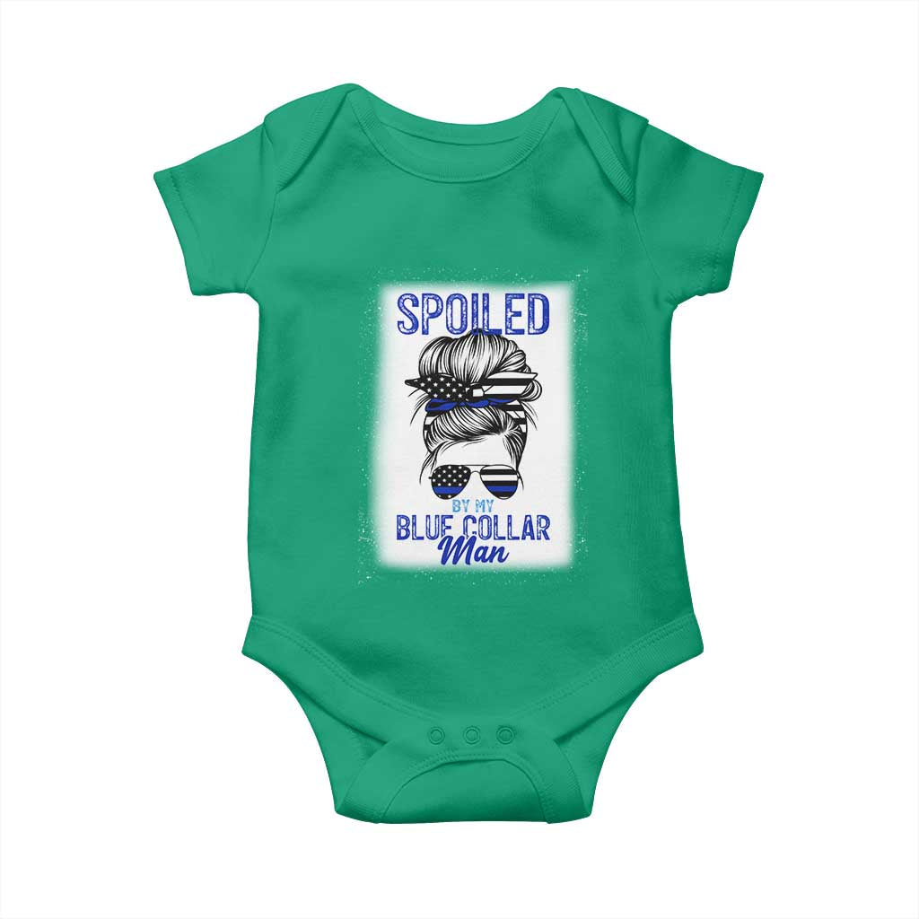 Blue Collar Wife Life Messy Bun Baby Onesie TS14 Irish Green Print Your Wear