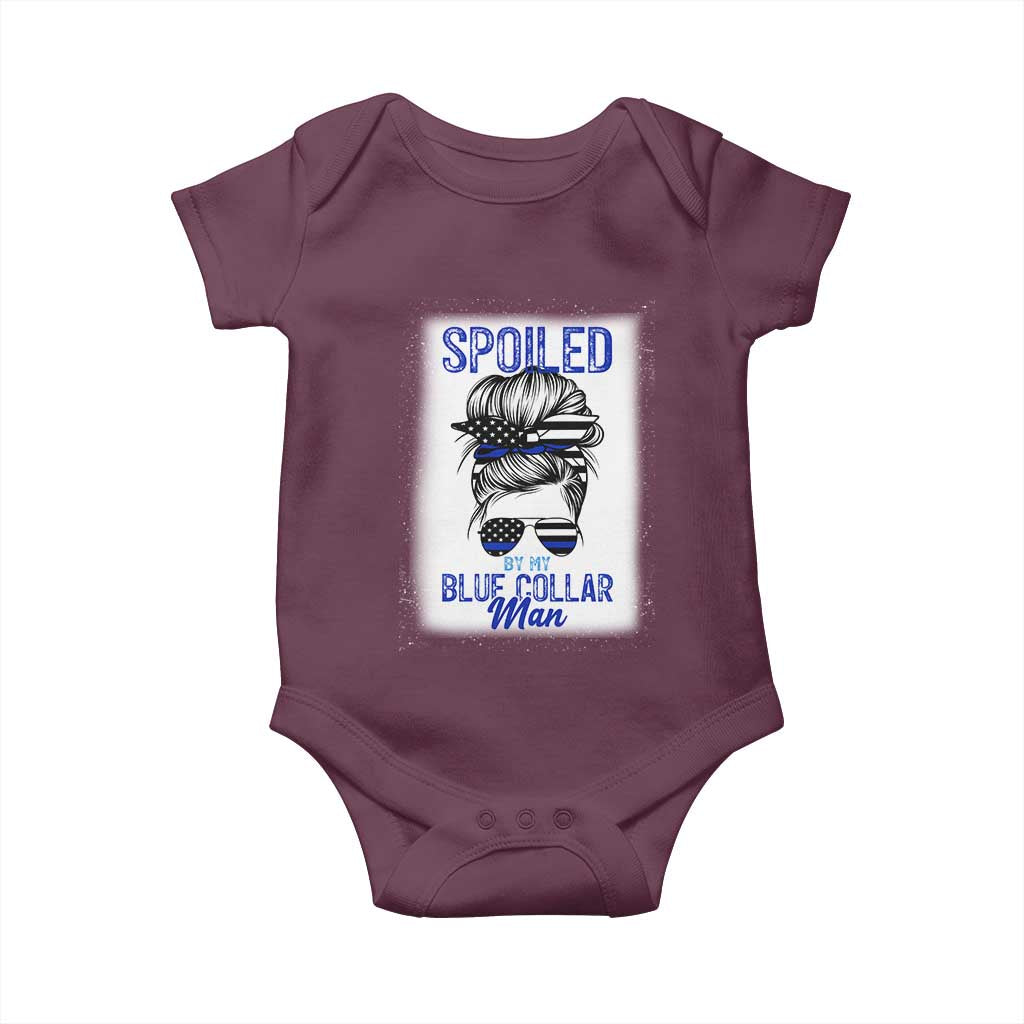 Blue Collar Wife Life Messy Bun Baby Onesie TS14 Maroon Print Your Wear