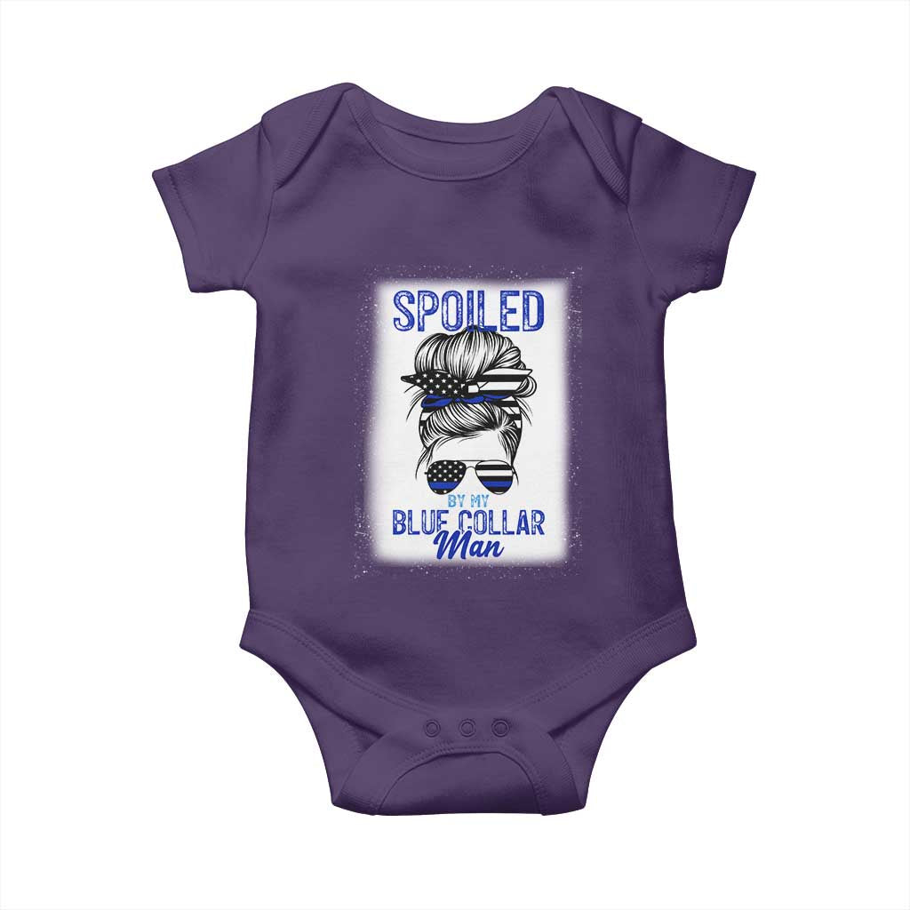 Blue Collar Wife Life Messy Bun Baby Onesie TS14 Purple Print Your Wear