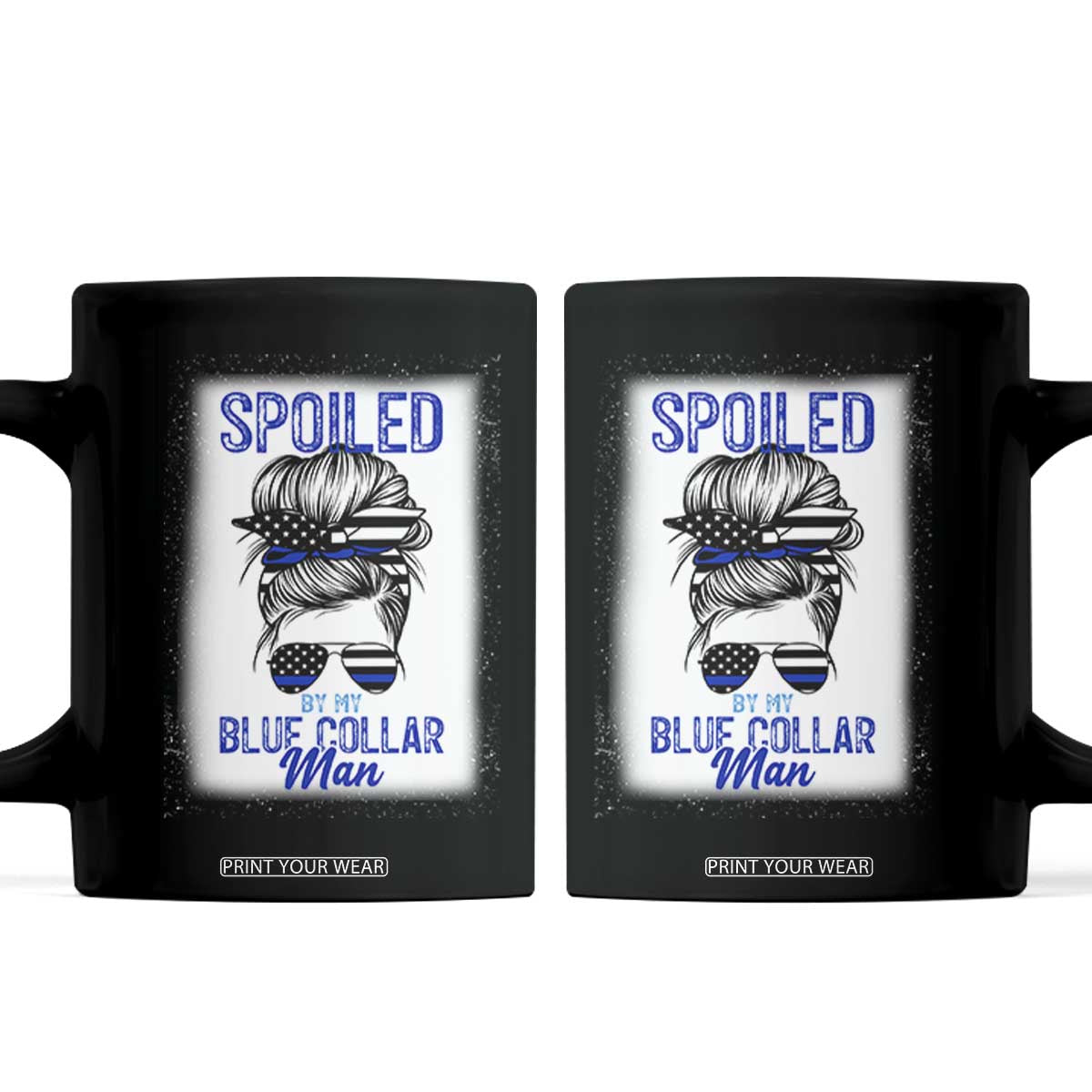 Blue Collar Wife Life Messy Bun Coffee Mug TS14 Black Print Your Wear