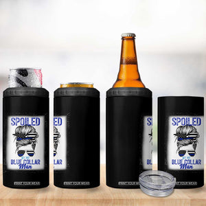 Blue Collar Wife Life Messy Bun 4 in 1 Can Cooler Tumbler TS14 Print Your Wear
