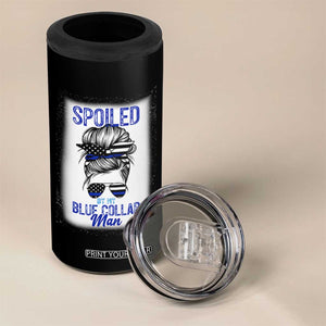 Blue Collar Wife Life Messy Bun 4 in 1 Can Cooler Tumbler TS14 Print Your Wear
