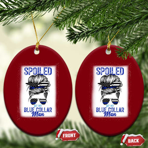 Blue Collar Wife Life Messy Bun Ceramic Ornament TS14 Print Your Wear
