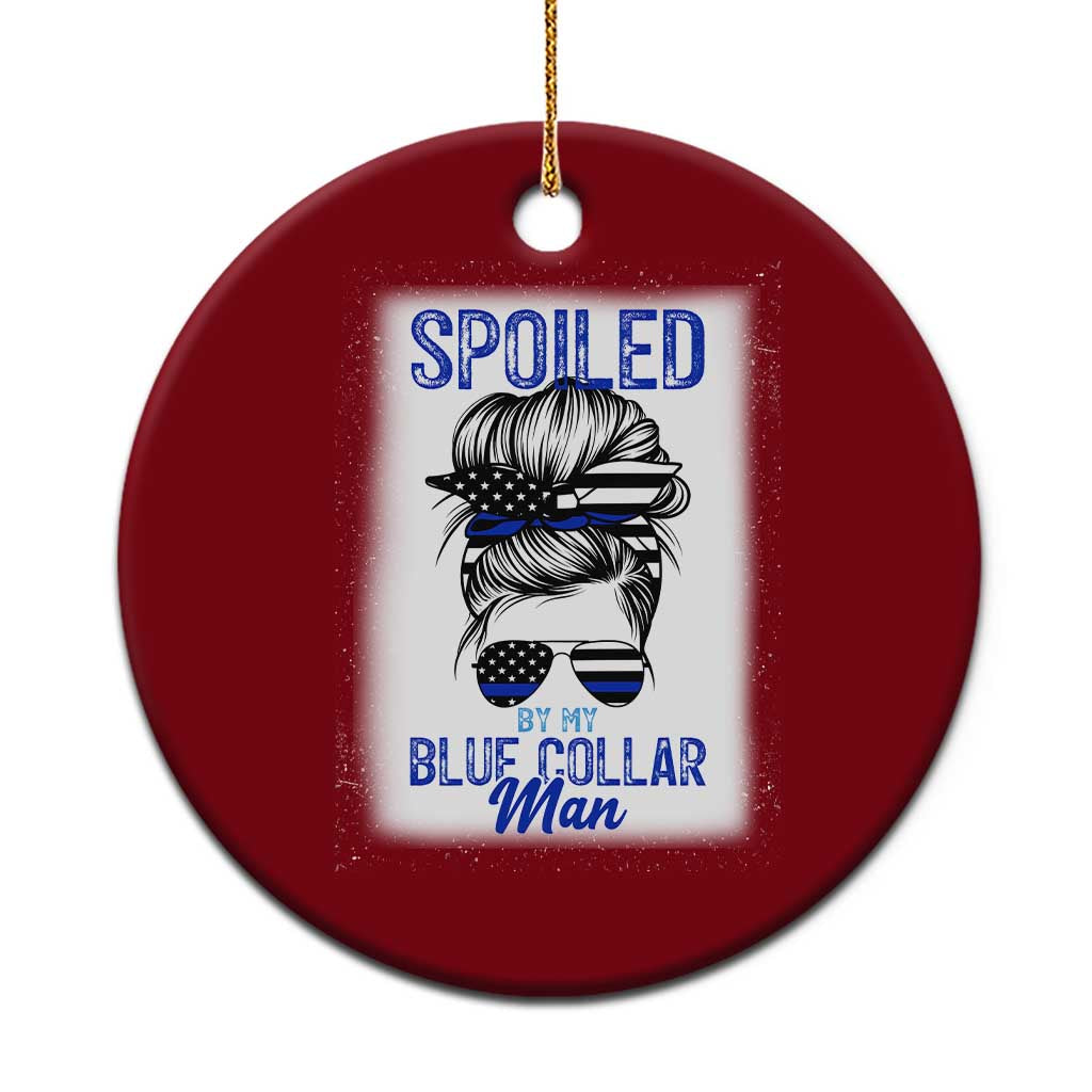 Blue Collar Wife Life Messy Bun Ceramic Ornament TS14 1pc Red Print Your Wear