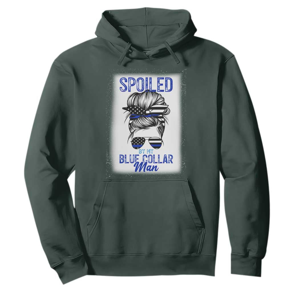 Blue Collar Wife Life Messy Bun Hoodie TS14 Dark Forest Green Print Your Wear