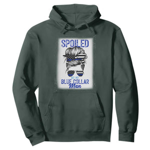 Blue Collar Wife Life Messy Bun Hoodie TS14 Dark Forest Green Print Your Wear