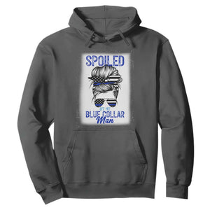 Blue Collar Wife Life Messy Bun Hoodie TS14 Dark Heather Print Your Wear