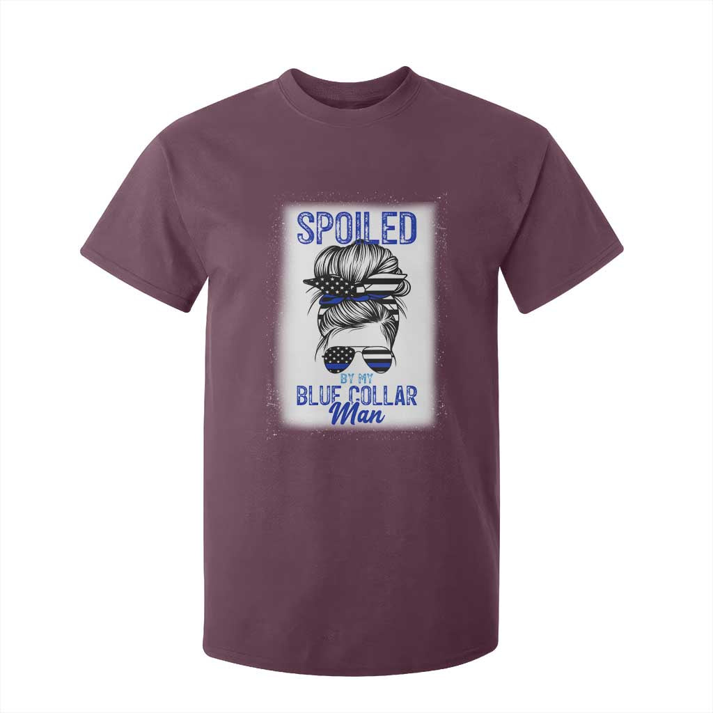 Blue Collar Wife Life Messy Bun T Shirt For Kid TS14 Maroon Print Your Wear