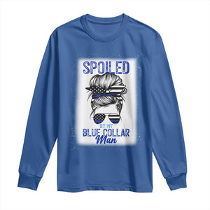 Blue Collar Wife Life Messy Bun Long Sleeve Shirt TS14 Royal Blue Print Your Wear