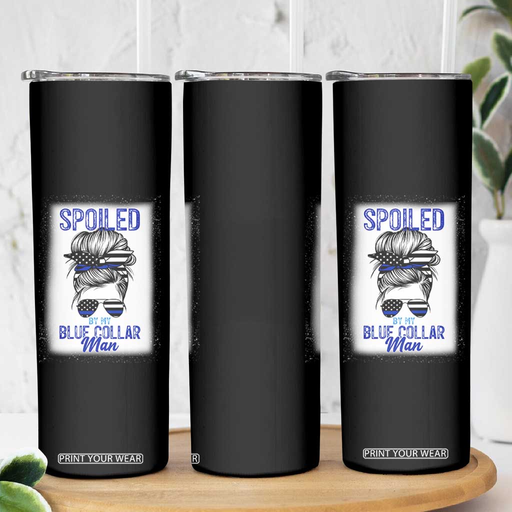 Blue Collar Wife Life Messy Bun Skinny Tumbler TS14 Print Your Wear
