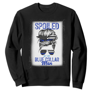 Blue Collar Wife Life Messy Bun Sweatshirt TS14 Black Print Your Wear