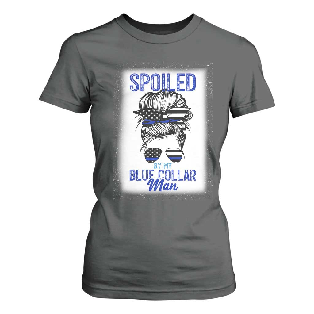 Blue Collar Wife Life Messy Bun T Shirt For Women TS14 Dark Heather Print Your Wear