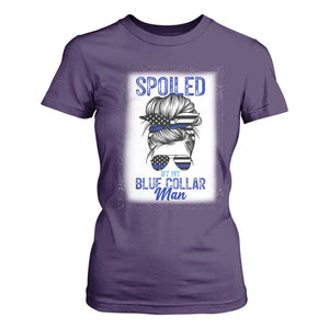 Blue Collar Wife Life Messy Bun T Shirt For Women TS14 Purple Print Your Wear