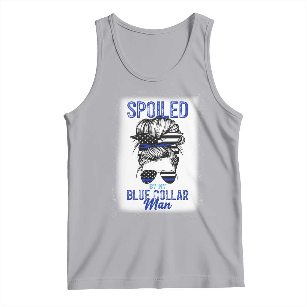 Blue Collar Wife Life Messy Bun Tank Top TS14 Athletic Heather Print Your Wear