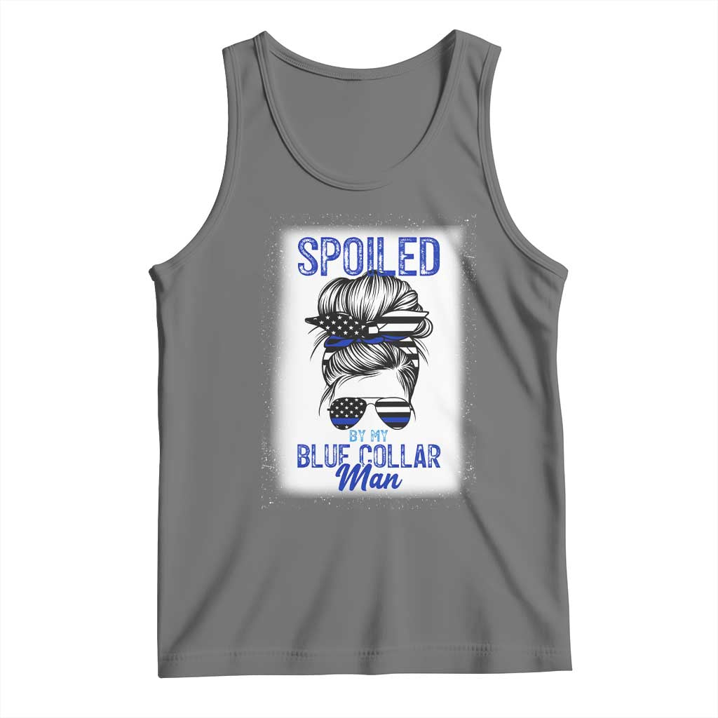 Blue Collar Wife Life Messy Bun Tank Top TS14 Black Heather Print Your Wear