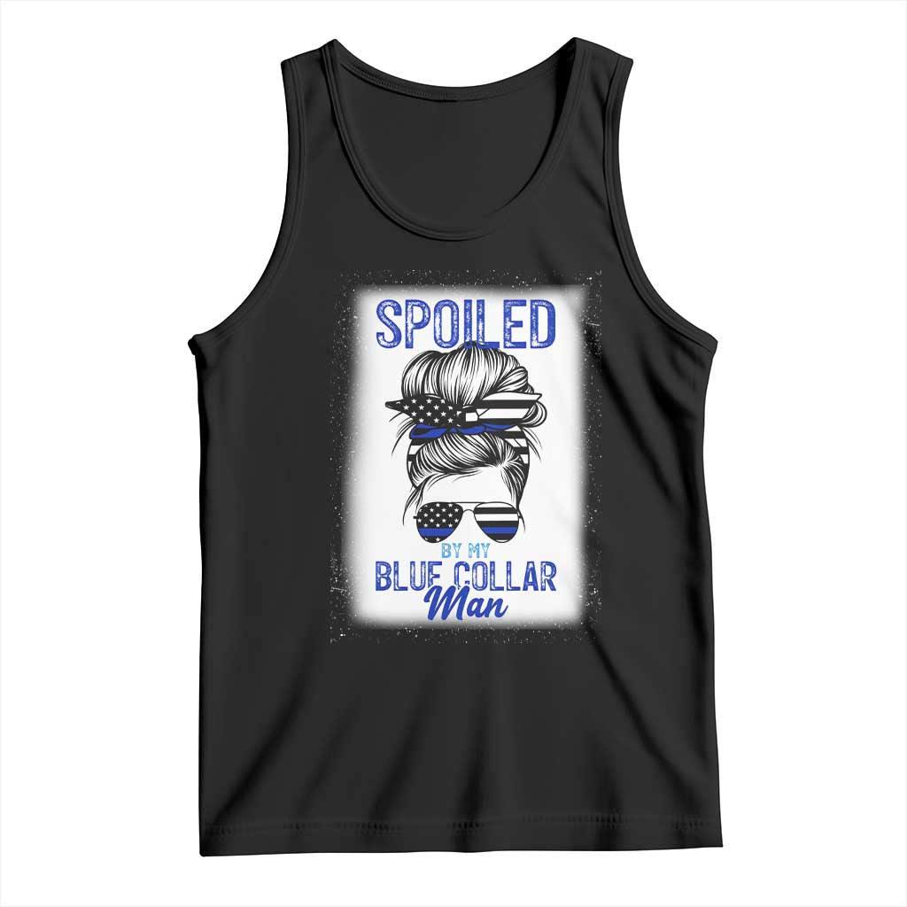 Blue Collar Wife Life Messy Bun Tank Top TS14 Black Print Your Wear