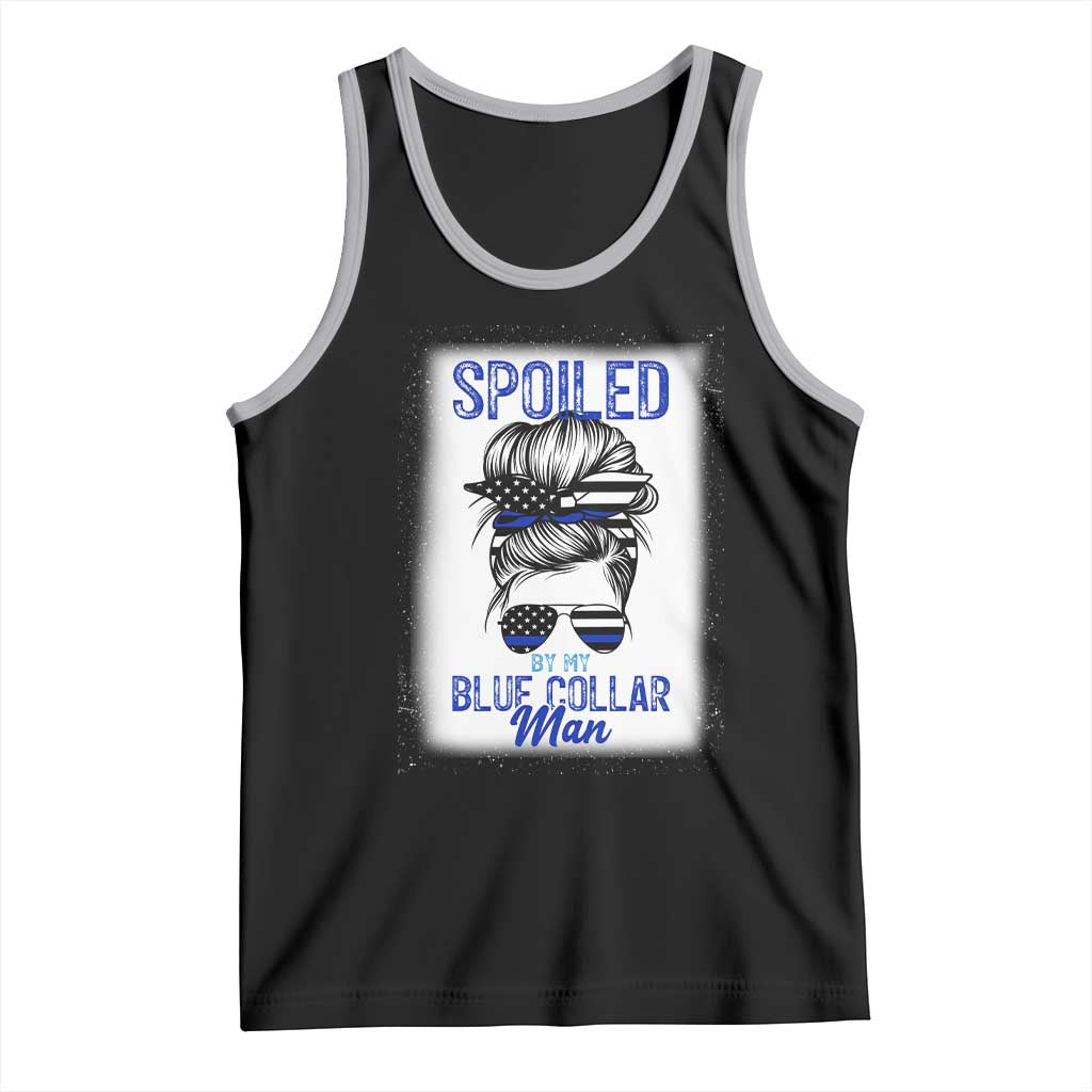 Blue Collar Wife Life Messy Bun Tank Top TS14 Black Athletic Heather Print Your Wear