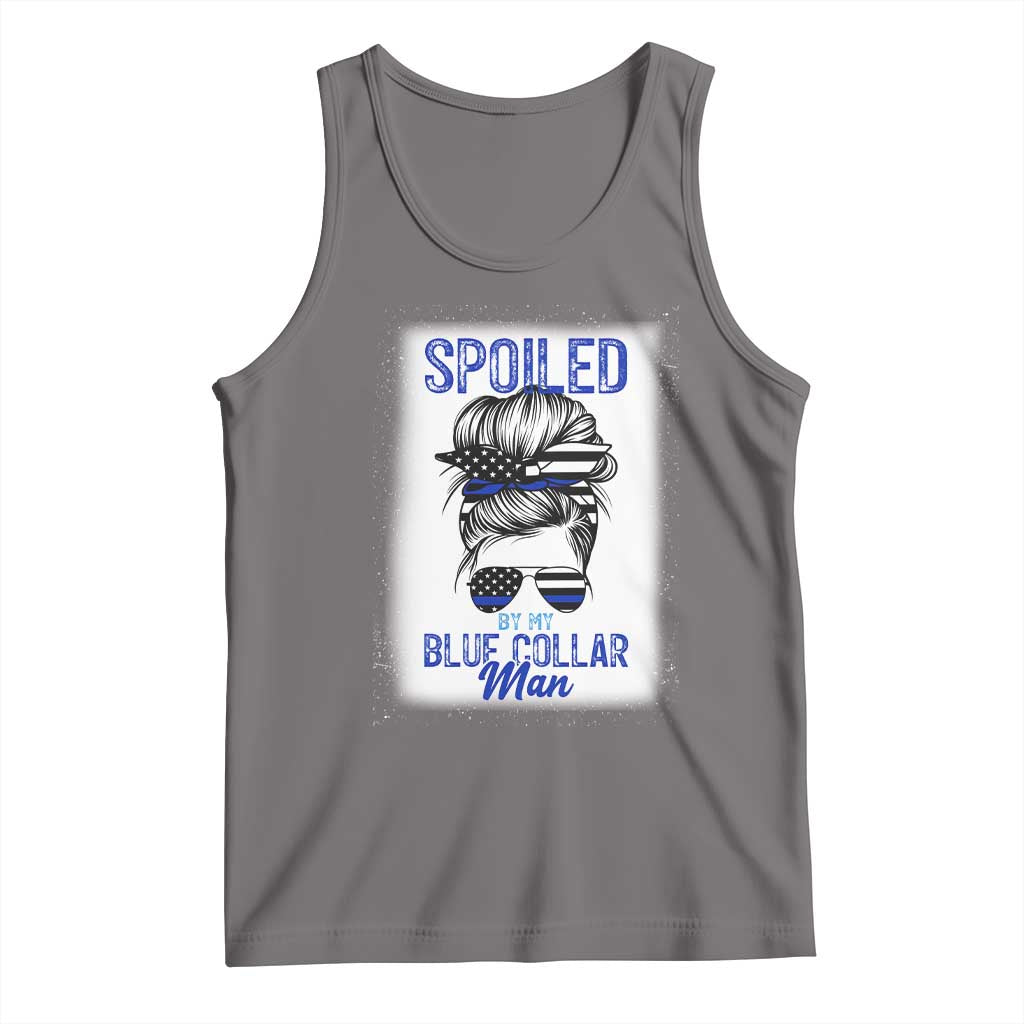 Blue Collar Wife Life Messy Bun Tank Top TS14 Deep Heather Print Your Wear