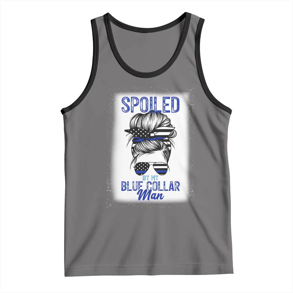 Blue Collar Wife Life Messy Bun Tank Top TS14 Deep Heather Black Print Your Wear