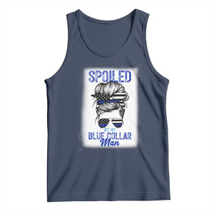 Blue Collar Wife Life Messy Bun Tank Top TS14 Navy Print Your Wear