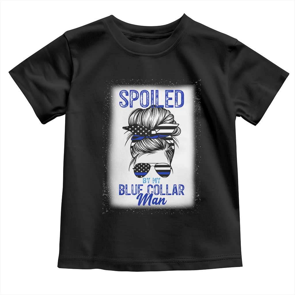 Blue Collar Wife Life Messy Bun Toddler T Shirt TS14 Black Print Your Wear