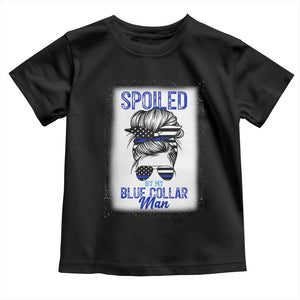 Blue Collar Wife Life Messy Bun Toddler T Shirt TS14 Black Print Your Wear