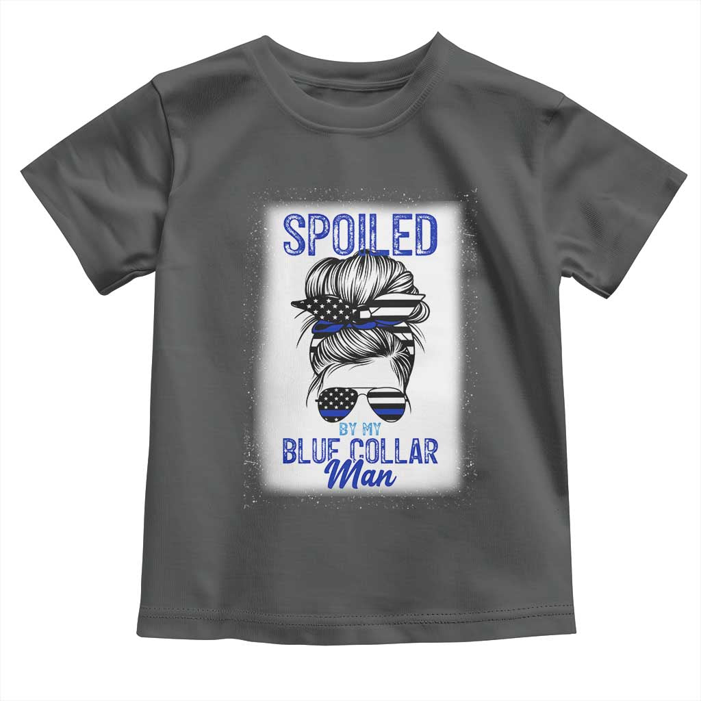 Blue Collar Wife Life Messy Bun Toddler T Shirt TS14 Dark Heather Print Your Wear