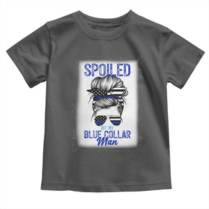 Blue Collar Wife Life Messy Bun Toddler T Shirt TS14 Dark Heather Print Your Wear