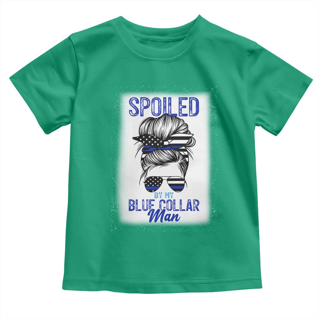 Blue Collar Wife Life Messy Bun Toddler T Shirt TS14 Irish Green Print Your Wear