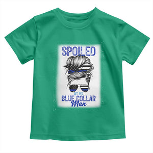 Blue Collar Wife Life Messy Bun Toddler T Shirt TS14 Irish Green Print Your Wear