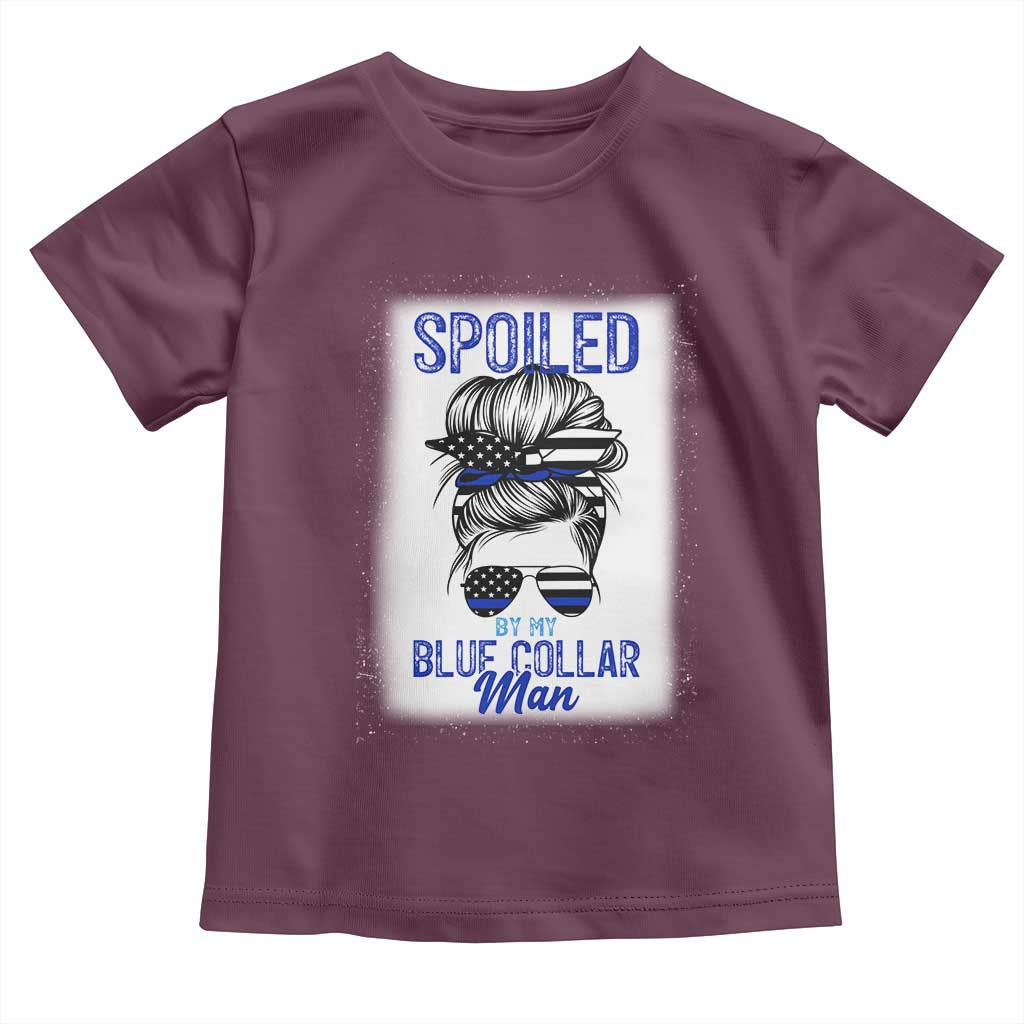Blue Collar Wife Life Messy Bun Toddler T Shirt TS14 Maroon Print Your Wear