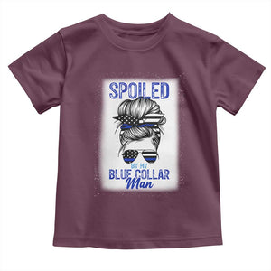 Blue Collar Wife Life Messy Bun Toddler T Shirt TS14 Maroon Print Your Wear