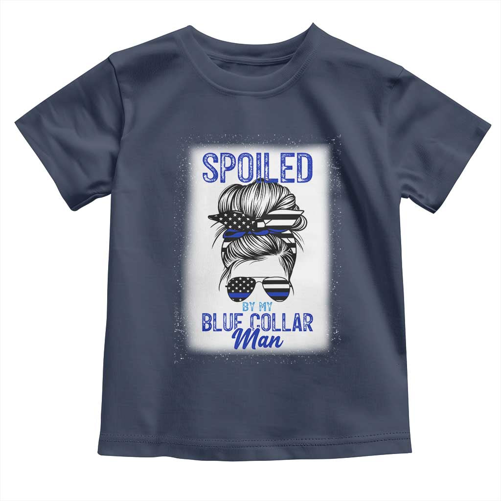 Blue Collar Wife Life Messy Bun Toddler T Shirt TS14 Navy Print Your Wear