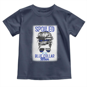 Blue Collar Wife Life Messy Bun Toddler T Shirt TS14 Navy Print Your Wear