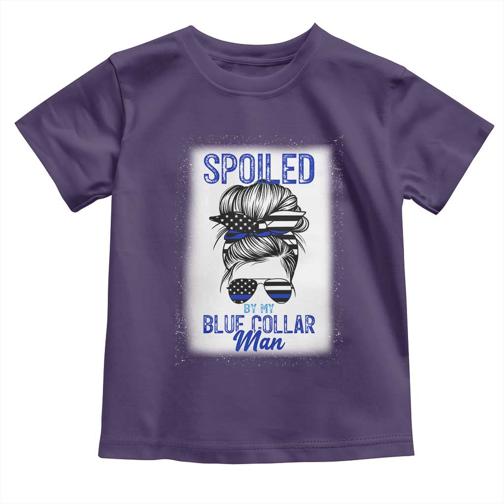 Blue Collar Wife Life Messy Bun Toddler T Shirt TS14 Purple Print Your Wear