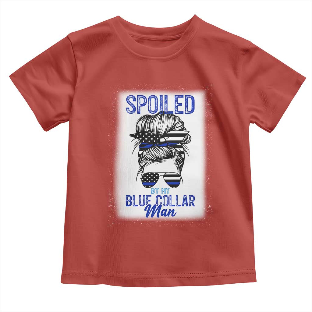 Blue Collar Wife Life Messy Bun Toddler T Shirt TS14 Red Print Your Wear