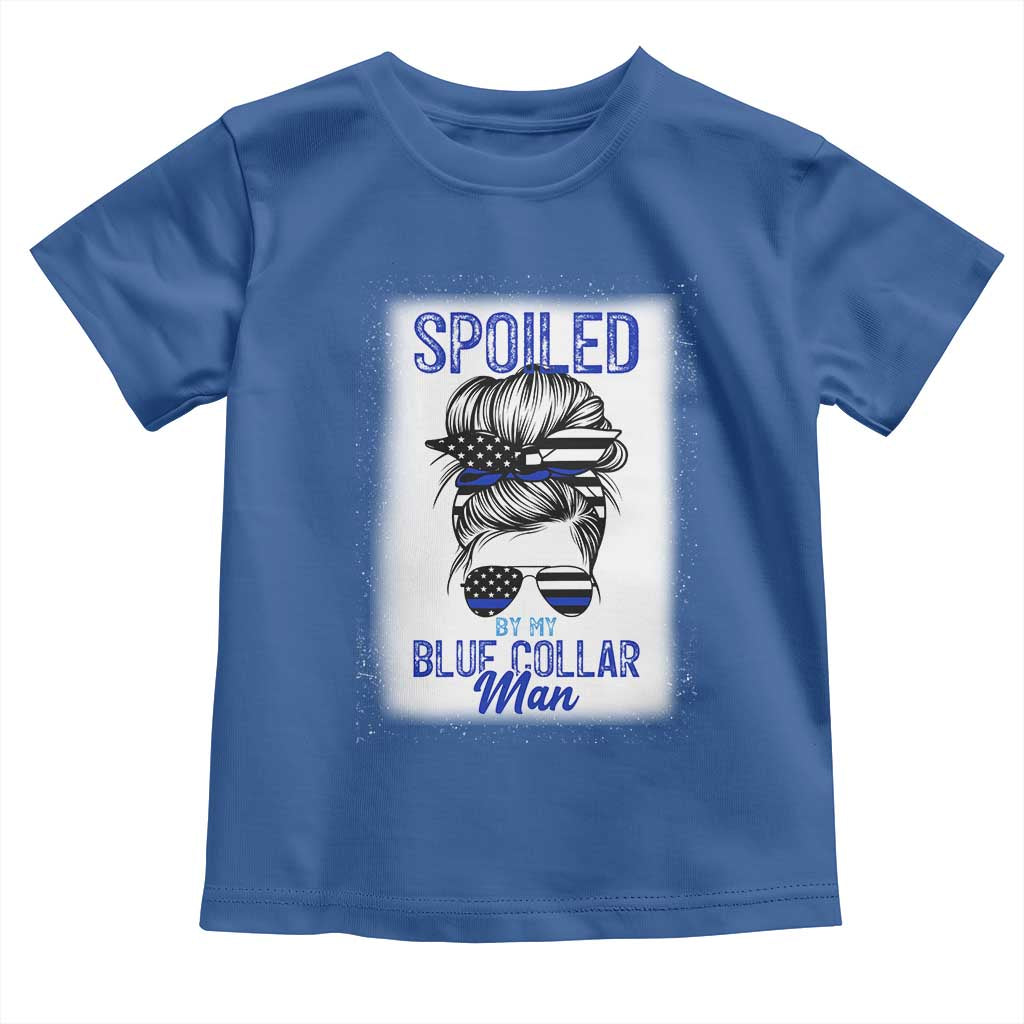 Blue Collar Wife Life Messy Bun Toddler T Shirt TS14 Royal Blue Print Your Wear