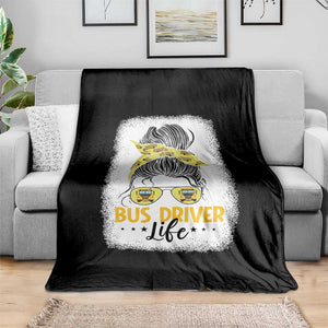 Messy Bun School Bus Driver Life Throw Blanket TS14 Print Your Wear