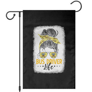 Messy Bun School Bus Driver Life Garden Flag TS14 Black Print Your Wear