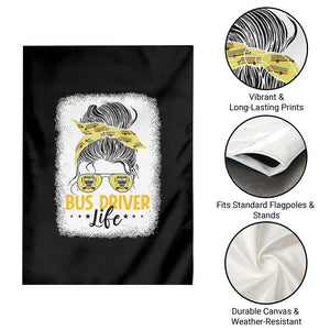 Messy Bun School Bus Driver Life Garden Flag TS14 Print Your Wear