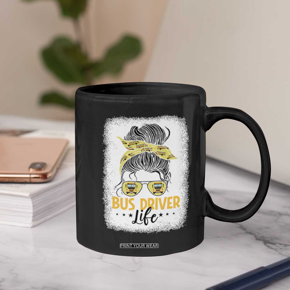 Messy Bun School Bus Driver Life Coffee Mug TS14 Print Your Wear
