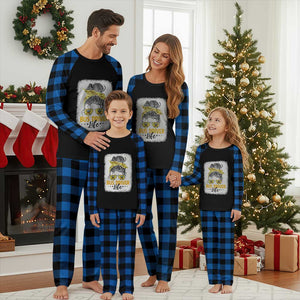 Messy Bun School Bus Driver Life Plaid Pajama Set TS14 Blue Plaid Print Your Wear
