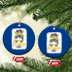 Messy Bun School Bus Driver Life Ceramic Ornament TS14 1pc Blue Print Your Wear