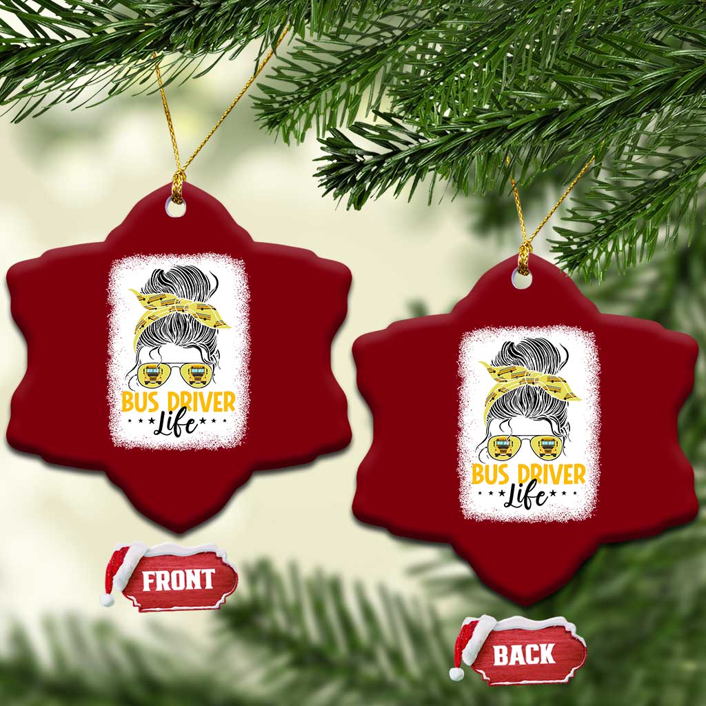 Messy Bun School Bus Driver Life Ceramic Ornament TS14 Print Your Wear