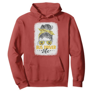 Messy Bun School Bus Driver Life Hoodie TS14 Red Print Your Wear
