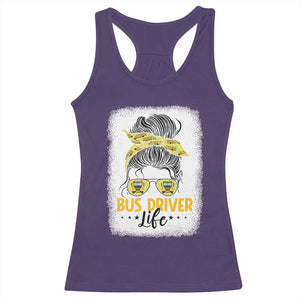 Messy Bun School Bus Driver Life Racerback Tank Top TS14 Purple Print Your Wear