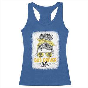 Messy Bun School Bus Driver Life Racerback Tank Top TS14 Royal Blue Print Your Wear