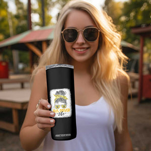 Messy Bun School Bus Driver Life Skinny Tumbler TS14 Print Your Wear
