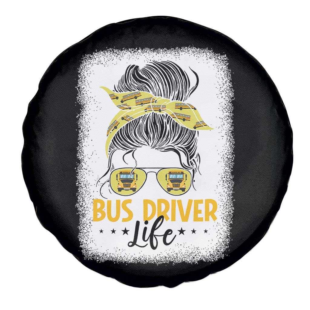 Messy Bun School Bus Driver Life Spare Tire Cover TS14 Print Your Wear