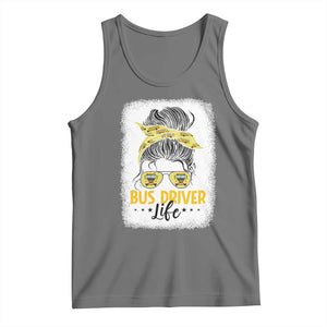 Messy Bun School Bus Driver Life Tank Top TS14 Black Heather Print Your Wear